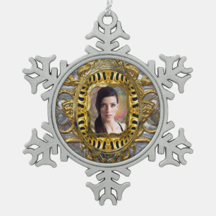 Voeg je Afbeelding toe Barok Snowflake Tin Sneeuwvlok Ornament