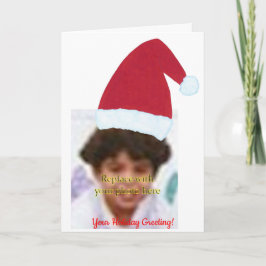 Voeg je Afbeelding toe Foto Santa Hat Wenskaarten Feestdagen Kaart