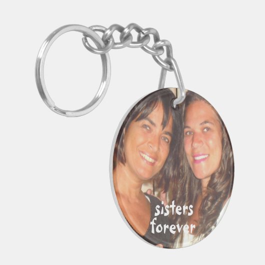 Voeg je Afbeeldingen zusjes voor altijd toe Sleutelhanger (Voorkant Links)