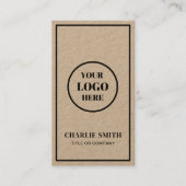 Voeg je bedrijf Logo toe Modern Rustic Black Scrip Visitekaartje (Voorkant)