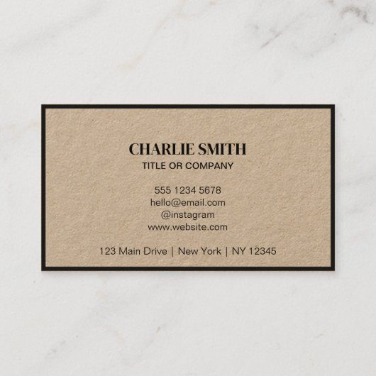 Voeg je bedrijf Logo toe Modern Rustic Black Scrip Visitekaartje (Achterkant)