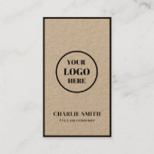 Voeg je bedrijf Logo toe Modern Rustic Black Scrip Visitekaartje (Voorkant)