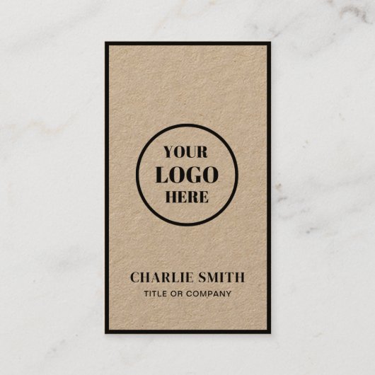 Voeg je bedrijf Logo toe Modern Rustic Black Scrip Visitekaartje (Voorkant)