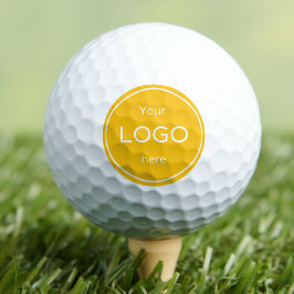 Voeg je bedrijf toe logo golfen geel golfballen