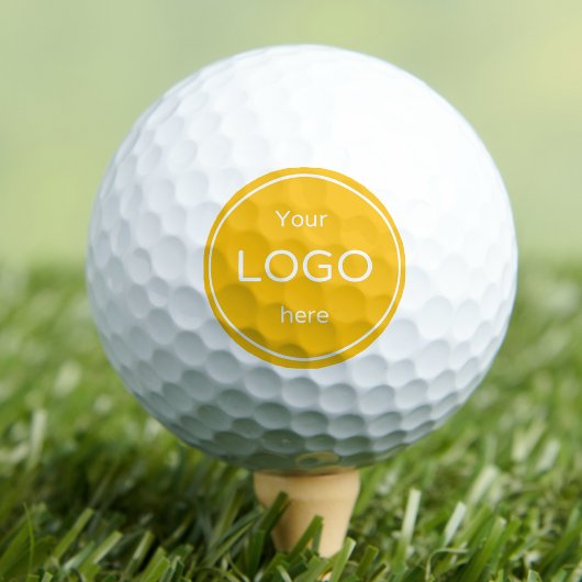 Voeg je bedrijf toe logo golfen geel golfballen