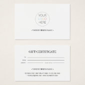 Voeg je bedrijfs Logo aangepast cadeaubon toe Visitekaartje (Voorkant /achterkant)