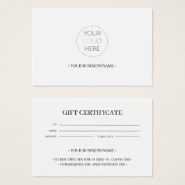 Voeg je bedrijfs Logo aangepast cadeaubon toe Visitekaartje