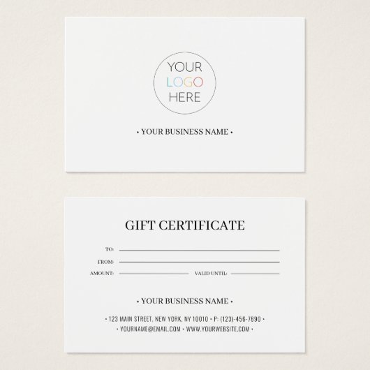 Voeg je bedrijfs Logo aangepast cadeaubon toe Visitekaartje (Voorkant /achterkant)