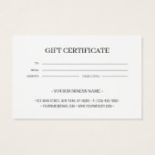 Voeg je bedrijfs Logo aangepast cadeaubon toe Visitekaartje (Achterkant)