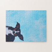 Voeg je bericht, blauwe hemel, diskette oorhond to legpuzzel (Horizontaal)