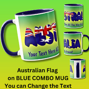 Voeg je bericht toe Australia Flag Word on Green G Mok