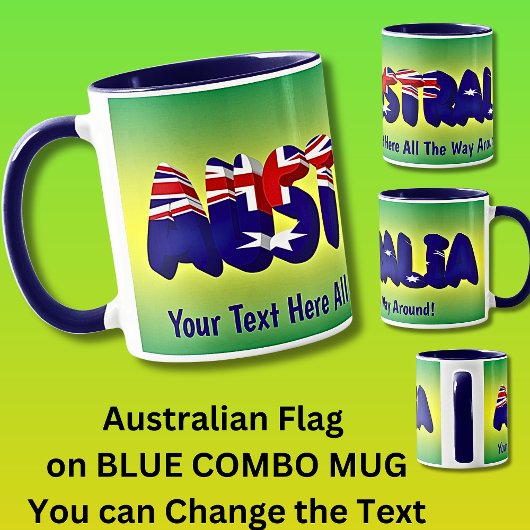 Voeg je bericht toe Australia Flag Word on Green G Mok
