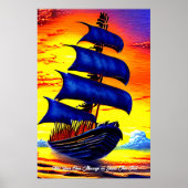 Voeg je bericht toe, Blauwe zeilpiratenverzending Poster (Voorkant)