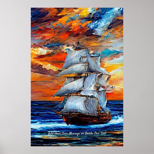 Voeg je bericht toe en verzend een Zee met verzend Poster (Voorkant)