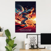 Voeg je bericht toe, Skateboarden Astronaut op Mar Poster (Thuiskantoor)