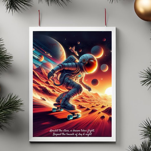 Voeg je bericht toe, Skateboarden Astronaut op Mar Poster