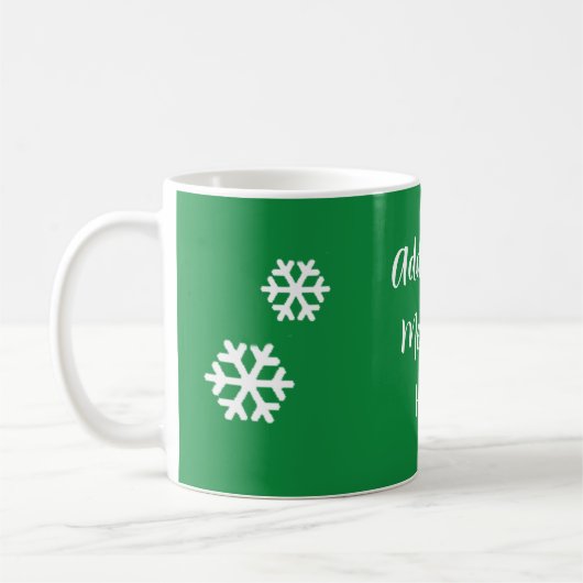 Voeg je berichtensnowflake koffie Mok toe (Links)
