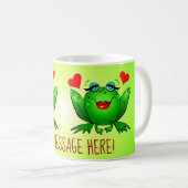 Voeg je berichtensvun Cartoon kikkertjes toe Koffiemok (Voorkant rechts)