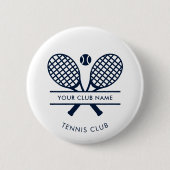 Voeg je clubnaam Tennis Icons Navy Blue toe Ronde Button 5,7 Cm (Voorkant)