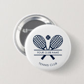 Voeg je clubnaam Tennis Icons Navy Blue toe Ronde Button 5,7 Cm (Voorkant /achterkant)