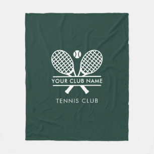 Voeg je clubnaam Tennis Sports Green toe in elke g Fleece Deken