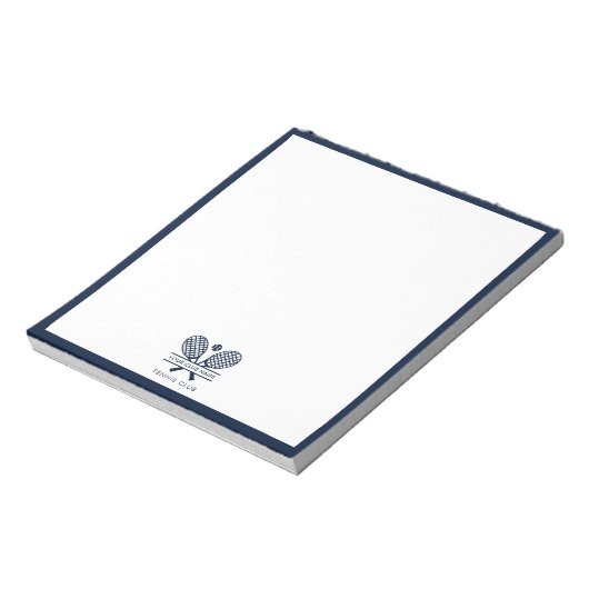 Voeg je clubnaam tennis team coach notitieblok (Linkerzijde)