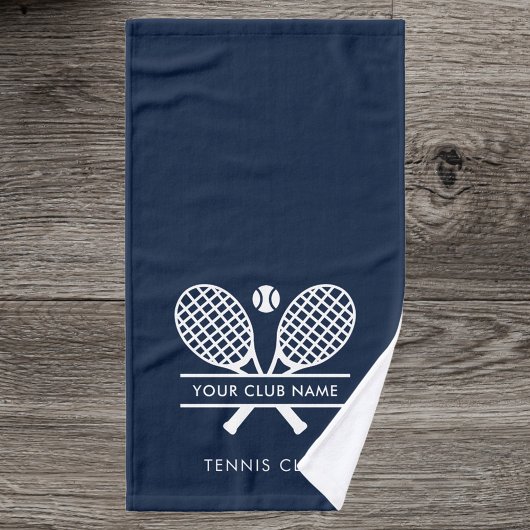 Voeg je clubnaam toe aan Tennis Team Navy Blue Handdoek