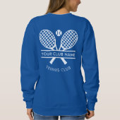 Voeg je clubnaam toe Tennis Logo Blue Custom Trui (Achterkant)