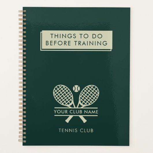 Voeg je clubnaam toe Tennis Team Players Green 202 Planner (Voorkant)
