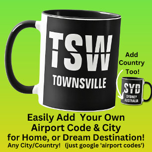 Voeg je code & plaats toe - Luchthavencode TSW TOW Mok
