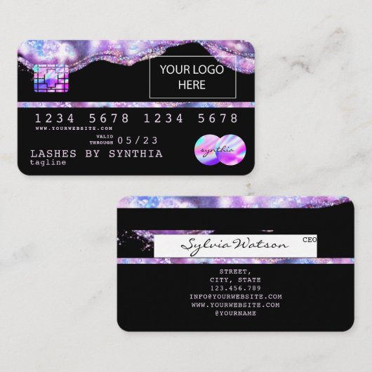 Voeg je creditcard met opgezette optische Iridesce Visitekaartje (Voorkant / Achterkant)