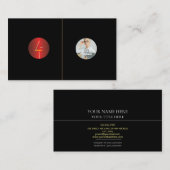 Voeg je Custom logo afbeelding circle zwart toe Visitekaartje (Voorkant / Achterkant)