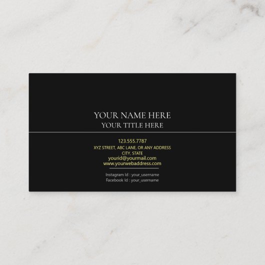 Voeg je Custom logo afbeelding circle zwart toe Visitekaartje (Achterkant)