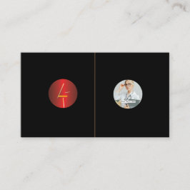 Voeg je Custom logo afbeelding circle zwart toe Visitekaartje