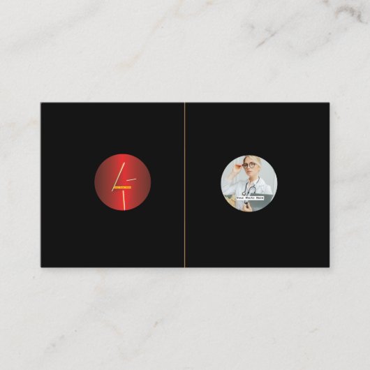 Voeg je Custom logo afbeelding circle zwart toe Visitekaartje (Voorkant)