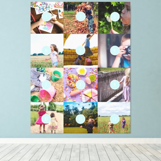 Voeg je eigen 12 foto's  toe canvas afdruk (Insitu (Houten vloer))