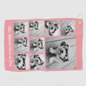 Voeg je eigen 9 fotocollage toe — Kan koraal bewer Golfhanddoek (Horizontaal)