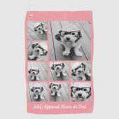 Voeg je eigen 9 fotocollage toe — Kan koraal bewer Golfhanddoek (Voorkant)