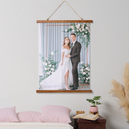 Voeg je eigen | Aangepaste bruiloft foto Hangend Wandkleed (Slaapkamer)