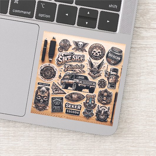 Voeg je eigen aangepaste "Custom-cut Vinyl Sticker (Detail)