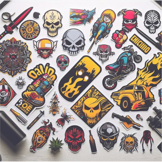 Voeg je eigen aangepaste "Custom-cut Vinyl Sticker (Voorkant)