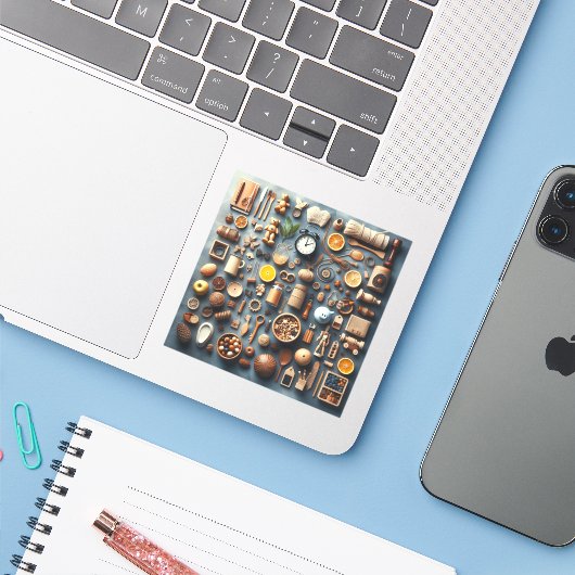 Voeg je eigen aangepaste "Custom-cut Vinyl Sticker (Laptop met iPhone)