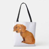 Voeg je eigen aangepaste dog foto-deachshund-pop t tote bag (Achterkant)