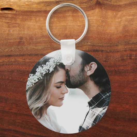 Voeg je eigen aangepaste foto dubbelzijdig toe sleutelhanger (Voorkant)