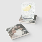 Voeg je eigen aangepaste foto dubbelzijdig toe stenen onderzetter (Zijkant)