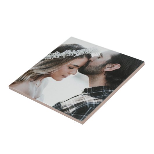 Voeg je eigen aangepaste foto dubbelzijdig toe tegeltje (Zijkant)