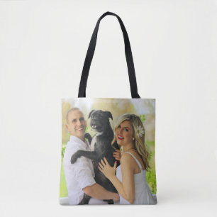 Voeg je eigen aangepaste foto dubbelzijdige tote t bag