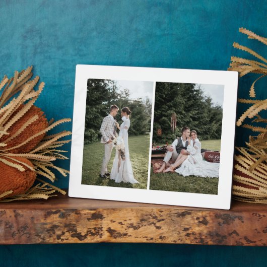 Voeg je eigen aangepaste fotocollage 2 toe fotoplaat (Zijkant)