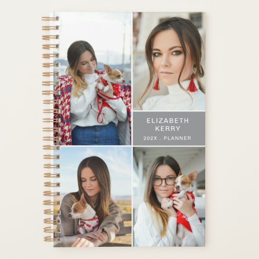 Voeg je eigen aangepaste fotocollage toe 4 planner (Voorkant)