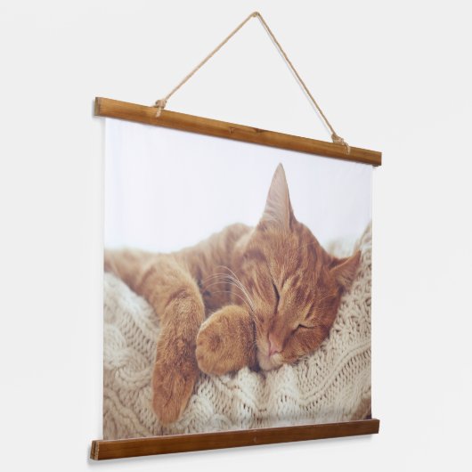 Voeg je eigen | Aangepaste kattenfoto Hangend Wandkleed (Gebogen)